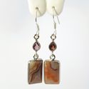 Sterling Silver Earrings Laguna Lace Agate and Gar