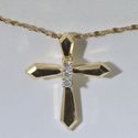 Vintage Estate Pendant Diamond Cross Fine Jewelry 