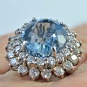 Vintage Diamond Aquamarine Ring Size 7 Hand Made 1