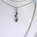  Sterling Silver Pendant Fancy Black and White Cry