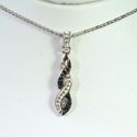  Sterling Silver Pendant Fancy Black and White Cry