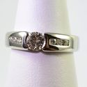 Vintage Estate 14K White Gold Diamond Wedding Ring