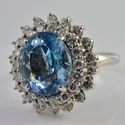 Vintage Diamond Aquamarine Ring Size 7 Hand Made 1
