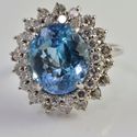 Vintage Diamond Aquamarine Ring Size 7 Hand Made 1