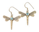 Sterling Silver Earrings Dragonfly Jewelry Blue To