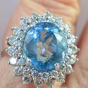 Vintage Diamond Aquamarine Ring Size 7 Hand Made 1
