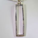 Vintage Sterling Silver Pendant  2 1/4 long with c