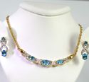 STERLING SILVER NECKLACE Topaz and Diamonds Fine J