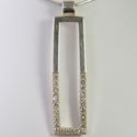 Vintage Sterling Silver Pendant  2 1/4 long with c