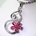 Sterling Silver Pendant Fine Jewelry Micro pave cu