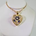 Vintage Estate Silver Pendant Vermeil Cubic Zircon