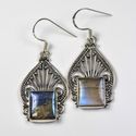 Sterling Silver Earrings Labradorite 925 Dangle Ho