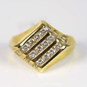 Vintage Mens Diamond Band 1.25 to 1.50 Carat 14K G