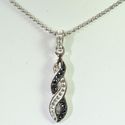  Sterling Silver Pendant Fancy Black and White Cry