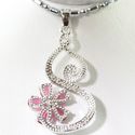 Sterling Silver Pendant Fine Jewelry Micro pave cu