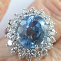 Vintage Diamond Aquamarine Ring Size 7 Hand Made 1