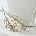 Vintage Fine Jewelry Pearl Brooch Sterling Silver 