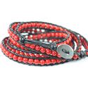 Coral Wrap Bracelet Leather Beaded designer style