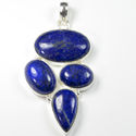 Sterling Silver Pendant Lapis 925 Hand Made Large 