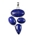 Sterling Silver Pendant Lapis 925 Hand Made Large 