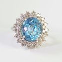 Vintage Diamond Aquamarine Ring Size 7 Hand Made 1