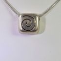Vintage Sterling Silver Pendant  Square Box 925 Ha