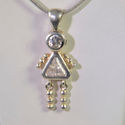 Vintage Sterling Silver Charm Birthday Doll April 