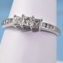 Vintage Diamond Wedding Ring 14K White Gold size 9