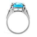 Antique Celtic Blue Aquamarine CZ Stainless Steel 
