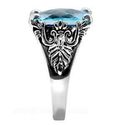 Antique Celtic Blue Aquamarine CZ Stainless Steel 