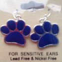 Dog Paw Print Enamel Earrings Green Blue Red Hypoa