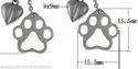 Puppy Dog Cat Paw Print Heart Dangle Stainless Ste