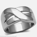 Geometric Silver Contemporary Bypass Stainless Ste