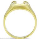 Gold Crystal Horse Shoe Ring Equestrian Lucky Char