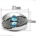 Art Deco Aquamarine Blue Crystal Stainless Steel S