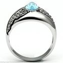 Art Deco Aquamarine Blue Crystal Stainless Steel S
