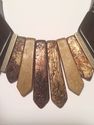 African Tribal Ethnic Wood Brown Bib Choker Neckla