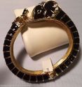 Black Elephant Lucky Bangle Bracelet Emerald Green
