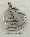 Love is a Soul to Care Heart Stainless Steel Spinn