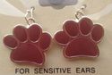 Dog Paw Print Enamel Earrings Green Blue Red Hypoa