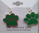 Dog Paw Print Enamel Earrings Green Blue Red Hypoa