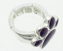 Paw Print Puppy Dog Cat Purple Silvertone Ring Epo