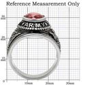 Stainless Steel United States Army Siam Red US Mil
