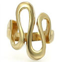 Gold Geometric Swirl WAVE Band Cocktail Ring SZ 8 