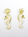 Nautical Sea Horse Stud Earrings Shell Starfish Go