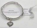 Bible John 13:34 Antique Silver Heart Stack Bangle