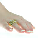 Geometric Austrian Crystal Hammered Ring Size 9 Go