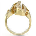 Gold Geometric Swirl WAVE Band Cocktail Ring SZ 8 
