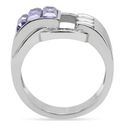 Art Deco Stainless Steel Geometric Lavender CZ Rin