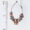 Butterfly Bead Two-tone Hoop Earrings Copper-tone 